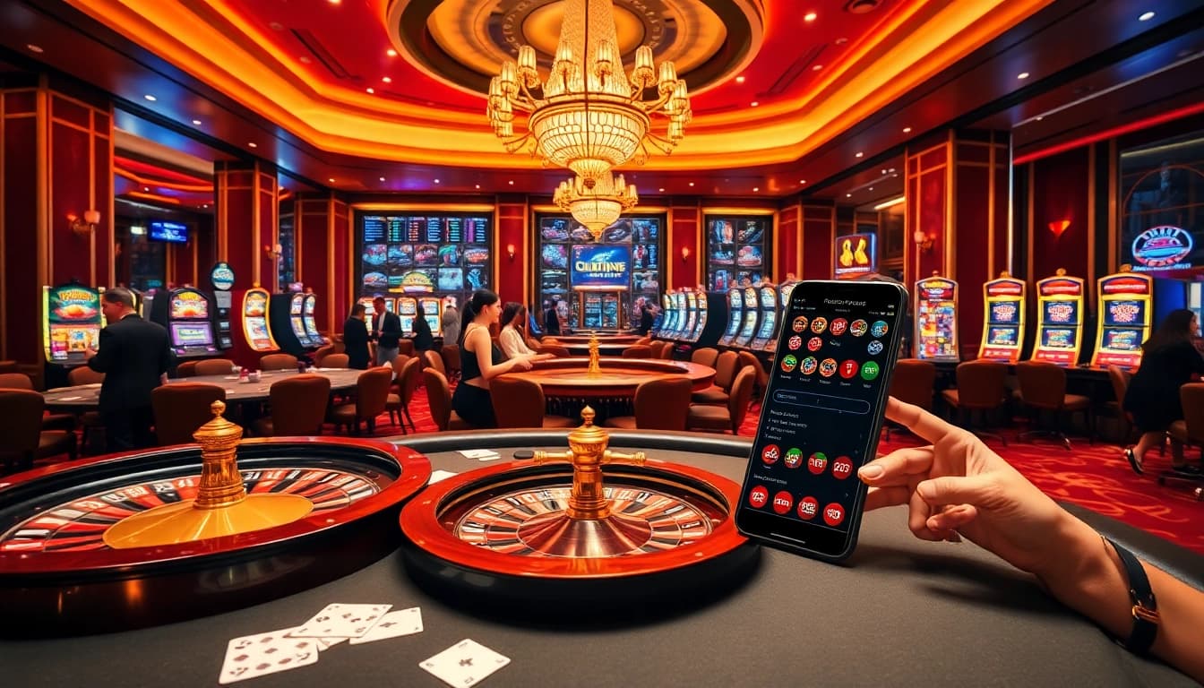 Experience the excitement of online gambling with nhà cái win78 at a luxurious casino setting.