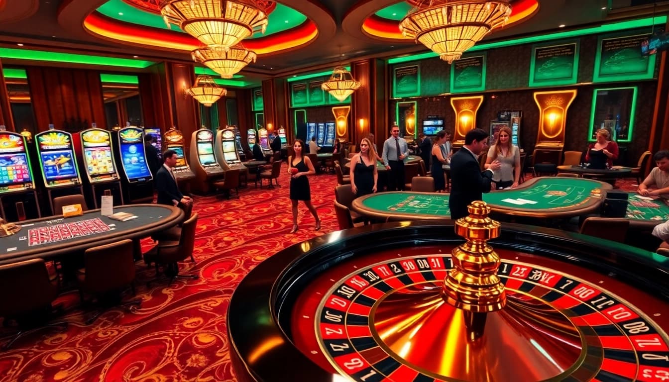 Engaging casino scene showcasing the excitement of gambling at https://s8mx.com/ with roulette and poker games.