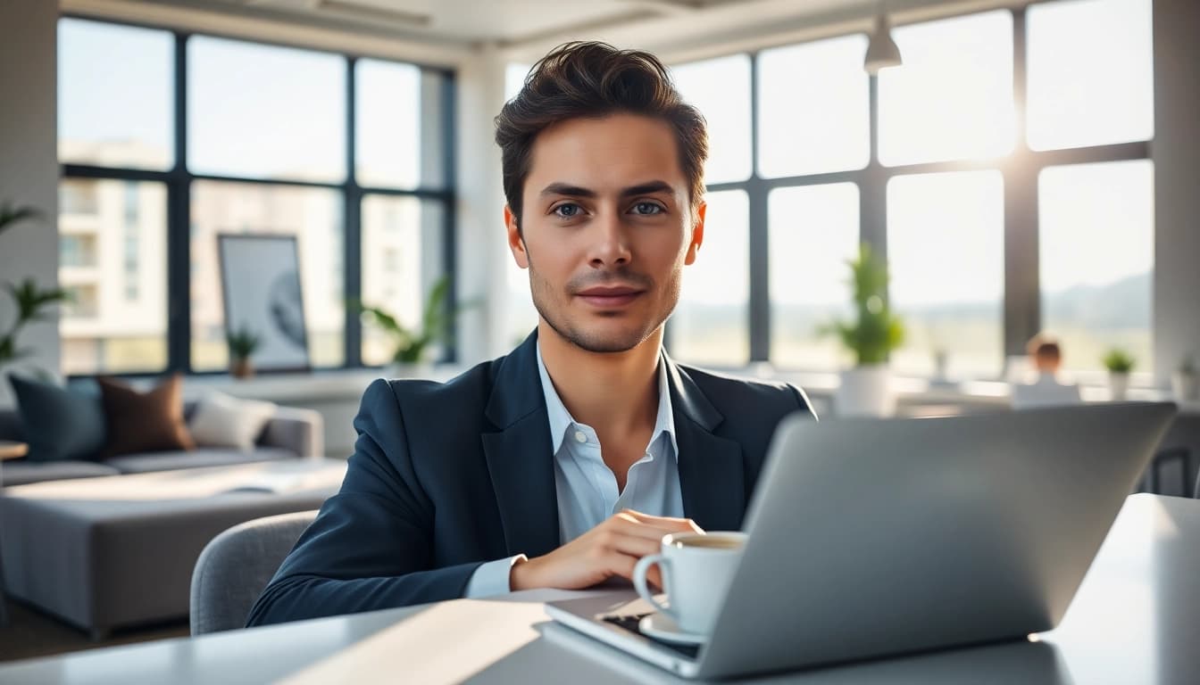 Businessfotograf München erstellt professionelle Porträts in einem modernen Büro mit natürlichem Licht.