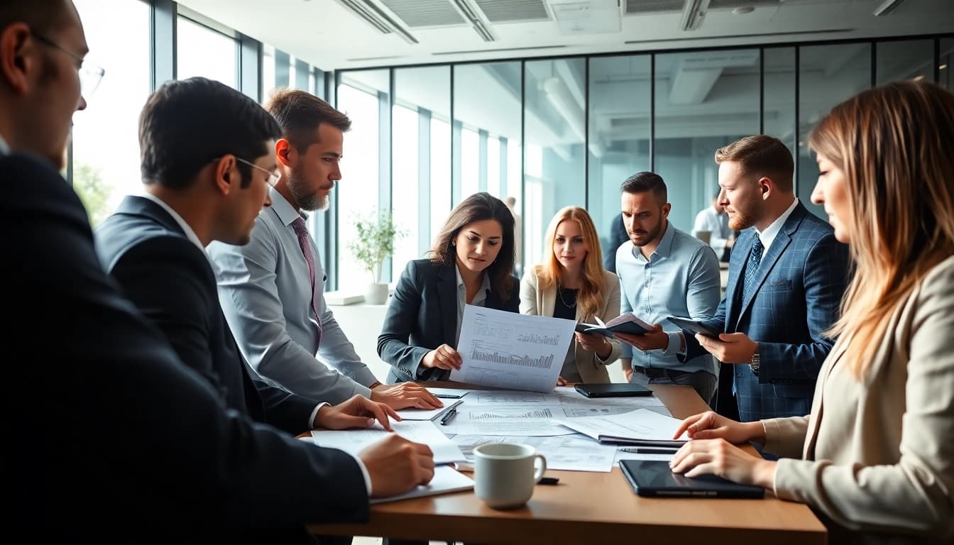 Beratung zur GmbH gründen in der Schweiz mit einem engagierten Team an einem Tisch.