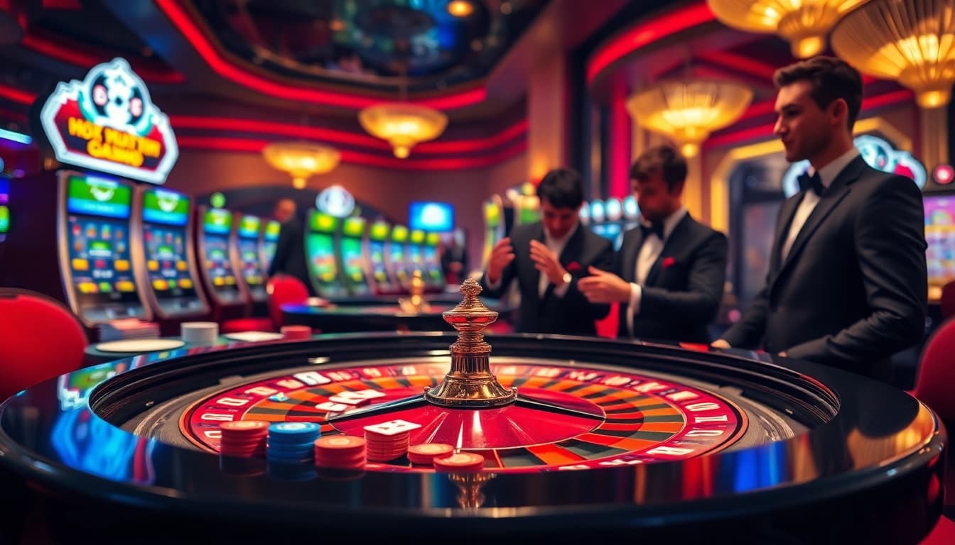 Engaging scene of gamblers assessing soi kèo phạt góc at a high-stakes casino table.