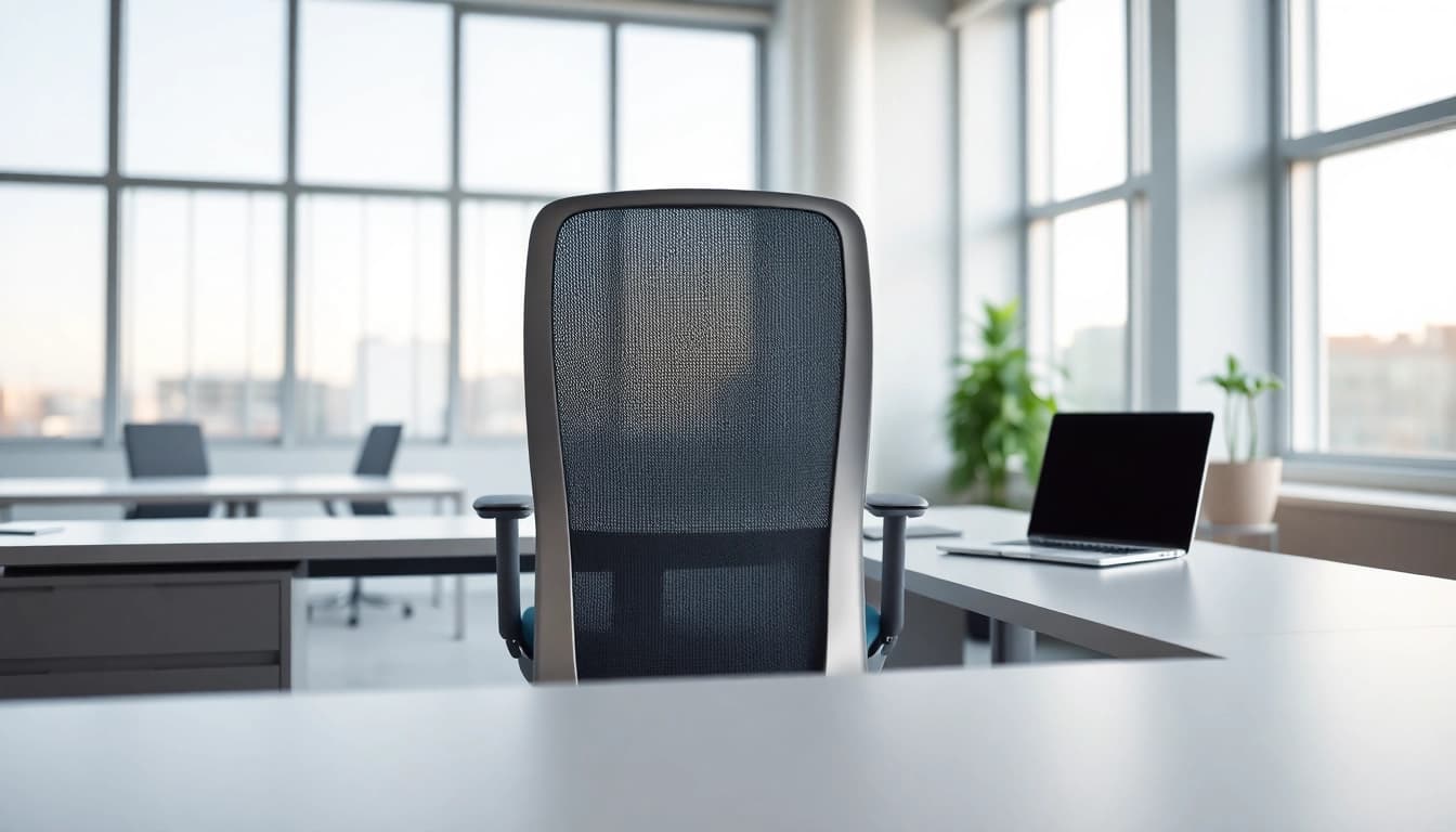 Herman Miller Aeron optimizes comfort at a modern desk in a bright office environment.