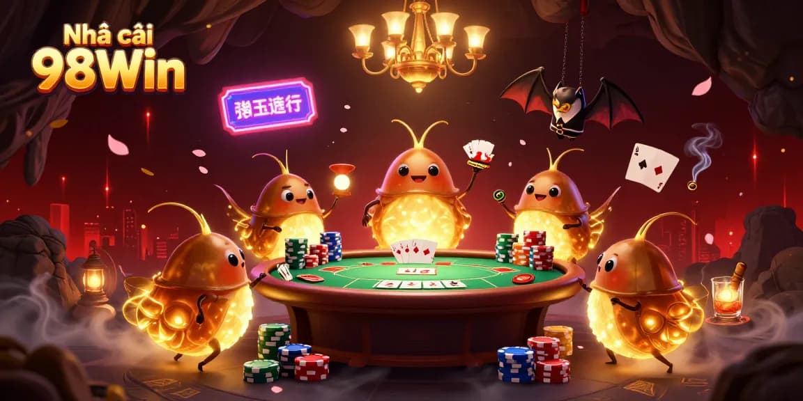 Experience vibrant gameplay at Nhà cái 98Win with illuminated elements enhancing poker action.