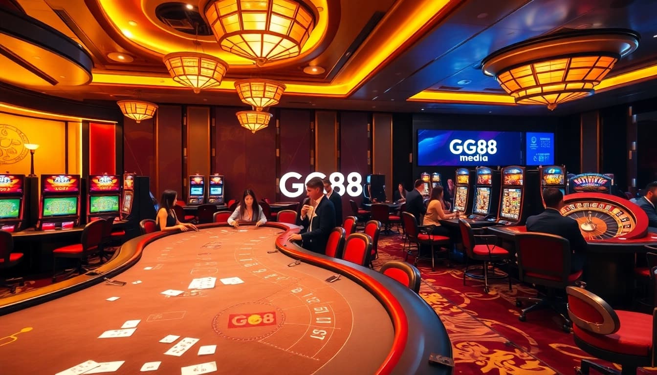 Experience thrilling gameplay at GG88 media's vibrant casino scene with high-stakes poker tables.