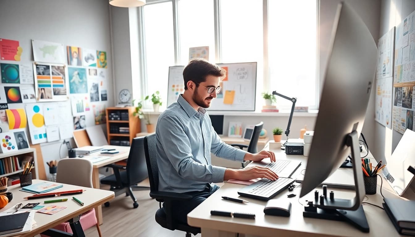 Gestalte deine medialen selbst gestalten kreativ in einem modernen Designstudio.