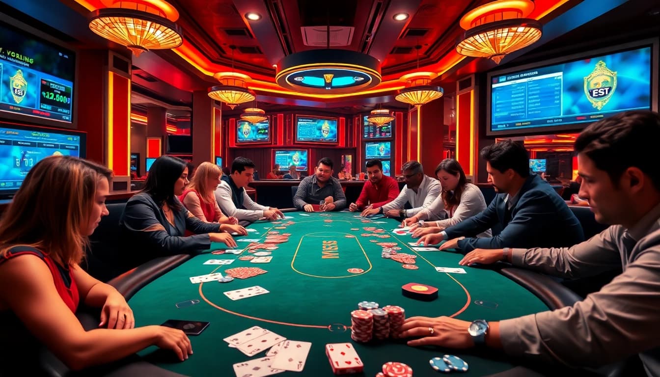 Explore an exciting online gaming scene at https://autos.jpn.com/ featuring diverse players at a virtual casino.