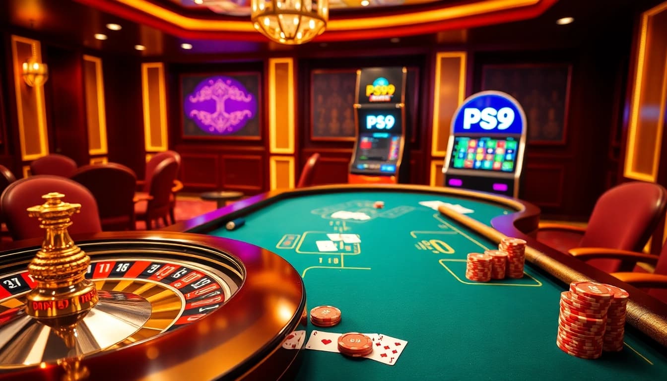 Players engaging with the PS99 betting interface at an attractive casino table.