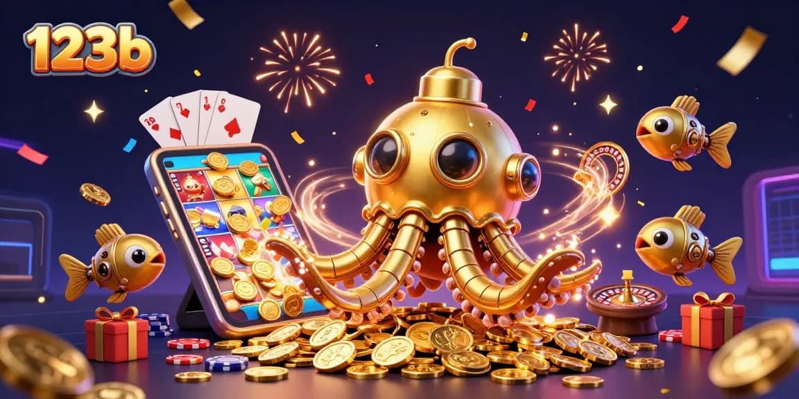 Spin the 123b slot game with vibrant visuals and golden treasures in an exciting underwater world!
