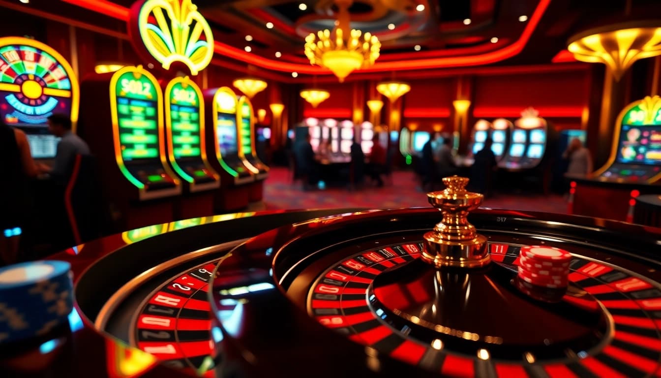 Experience high-stakes gaming at https://f168.sarl/ with lively poker tables and vibrant slot machines.