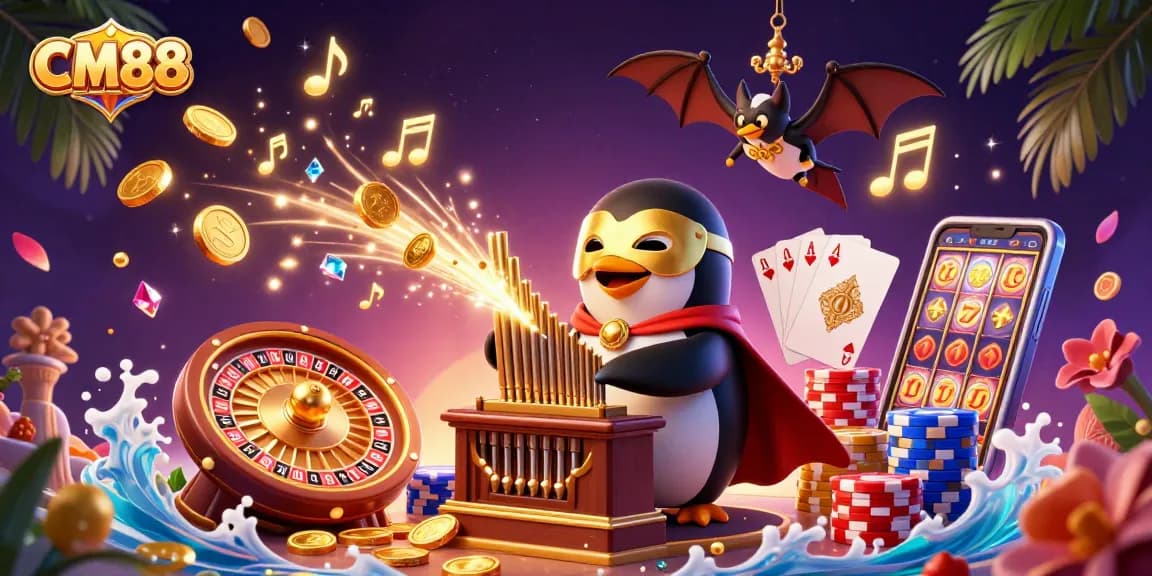 Experience excitement with CM88 as the phantom penguin plays while ghostly musical notes and golden coins swirl around.