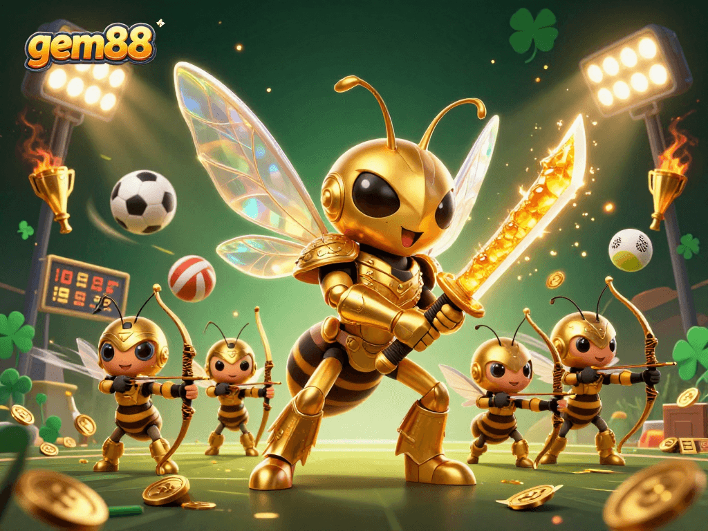 Join the action at gem88 with dynamic sports elements and a samurai hornet hero!