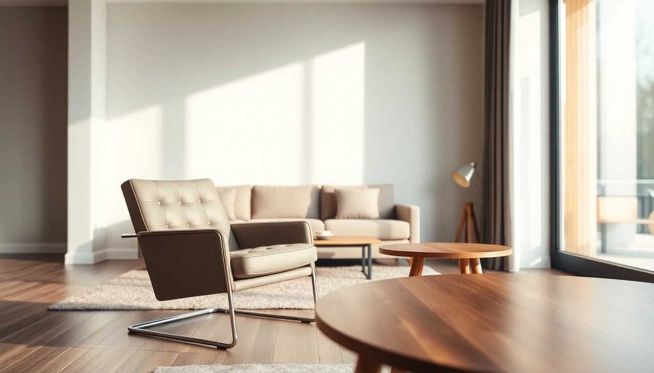 Refurbished Vitra chairs enhance a stylish living space with modern design.