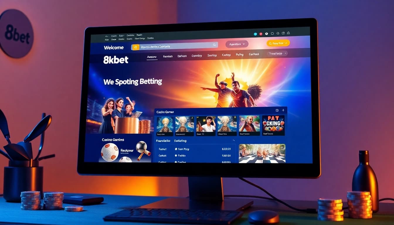 Experience the dynamic world of online gambling with 8kbet's engaging platform interface.