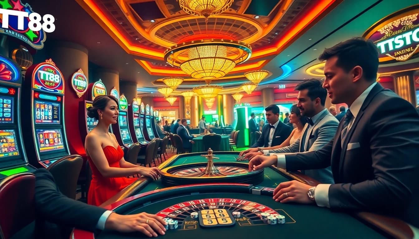 Experience TT88's thrilling casino atmosphere full of excitement and vibrant gambling games.