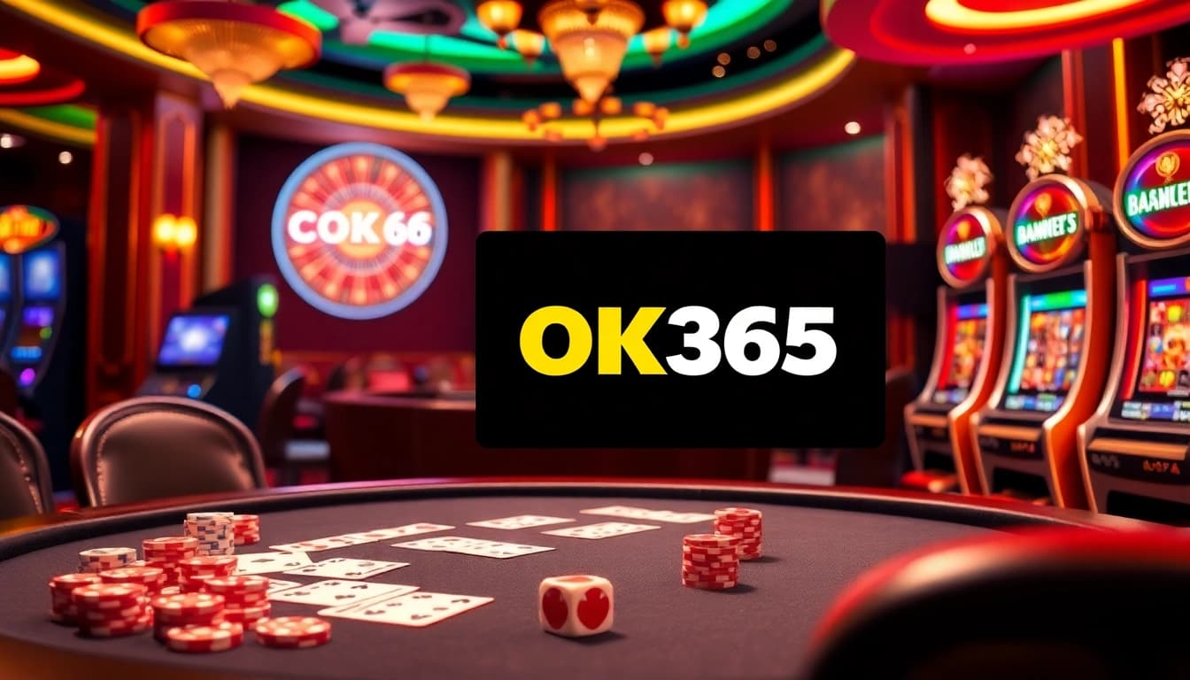 Experience the excitement of OK365 with vibrant casino games and lively betting tables.