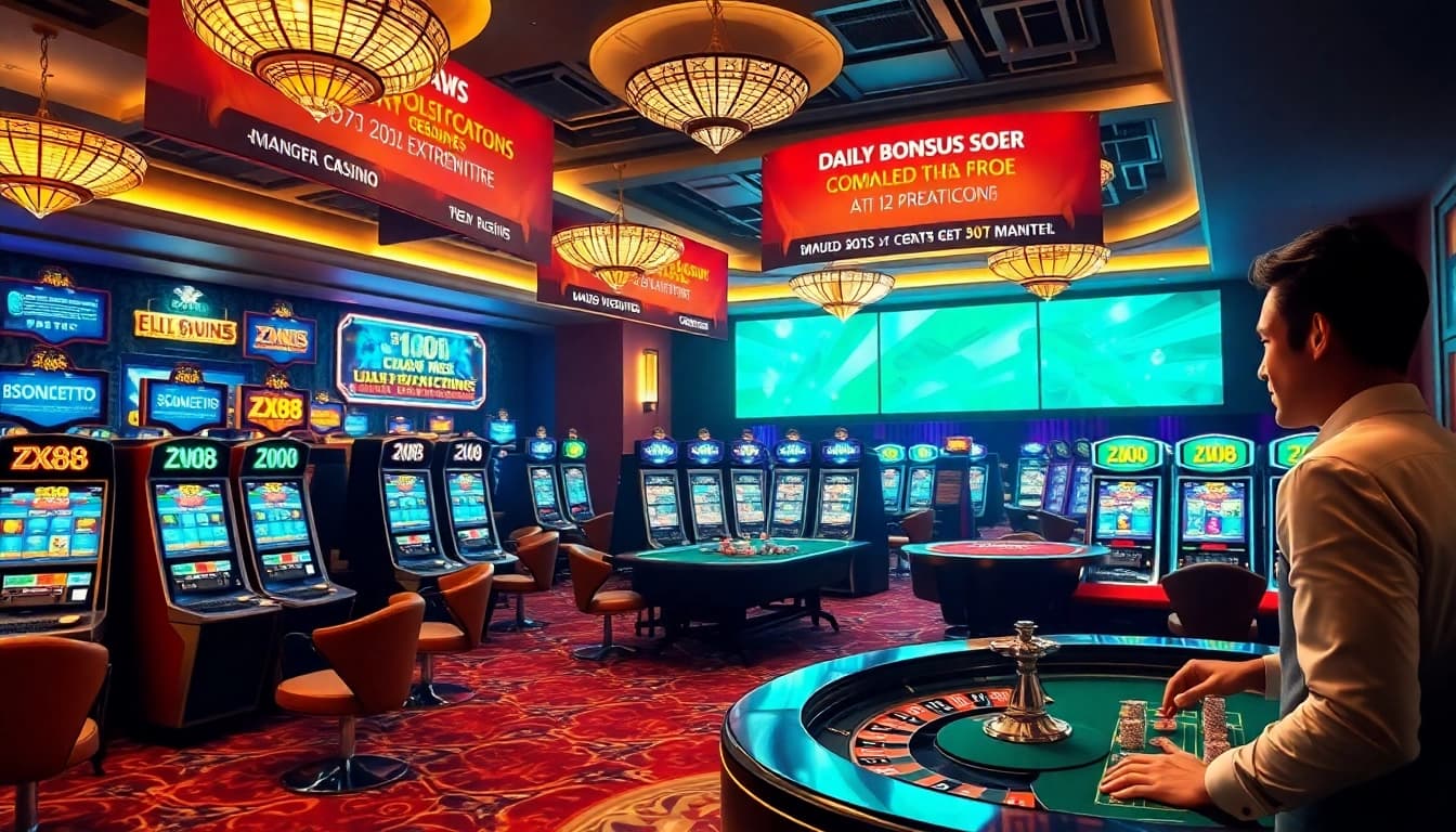 Experience thrilling betting at ZX88 com with vibrant poker tables and luxurious slot machines.