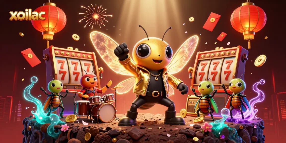 Xoilac offers thrilling slots with vibrant visuals and buzzing excitement in a dynamic 3D scene.