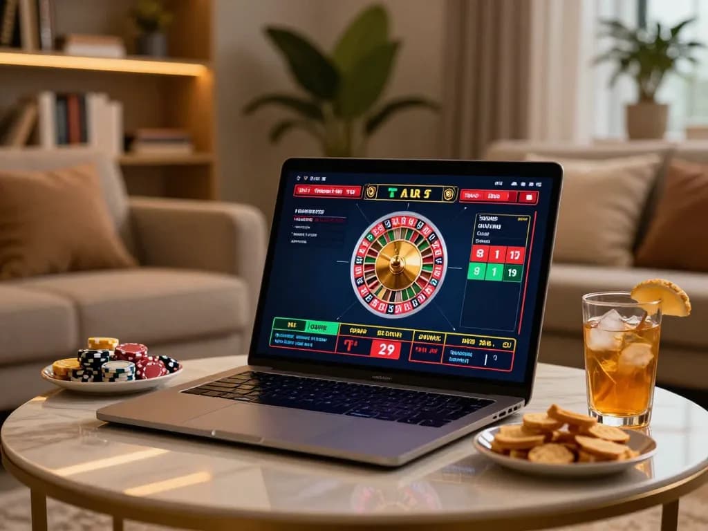 Engaging online gambling scene on https://phtaya.ac/ with roulette gameplay and cozy atmosphere