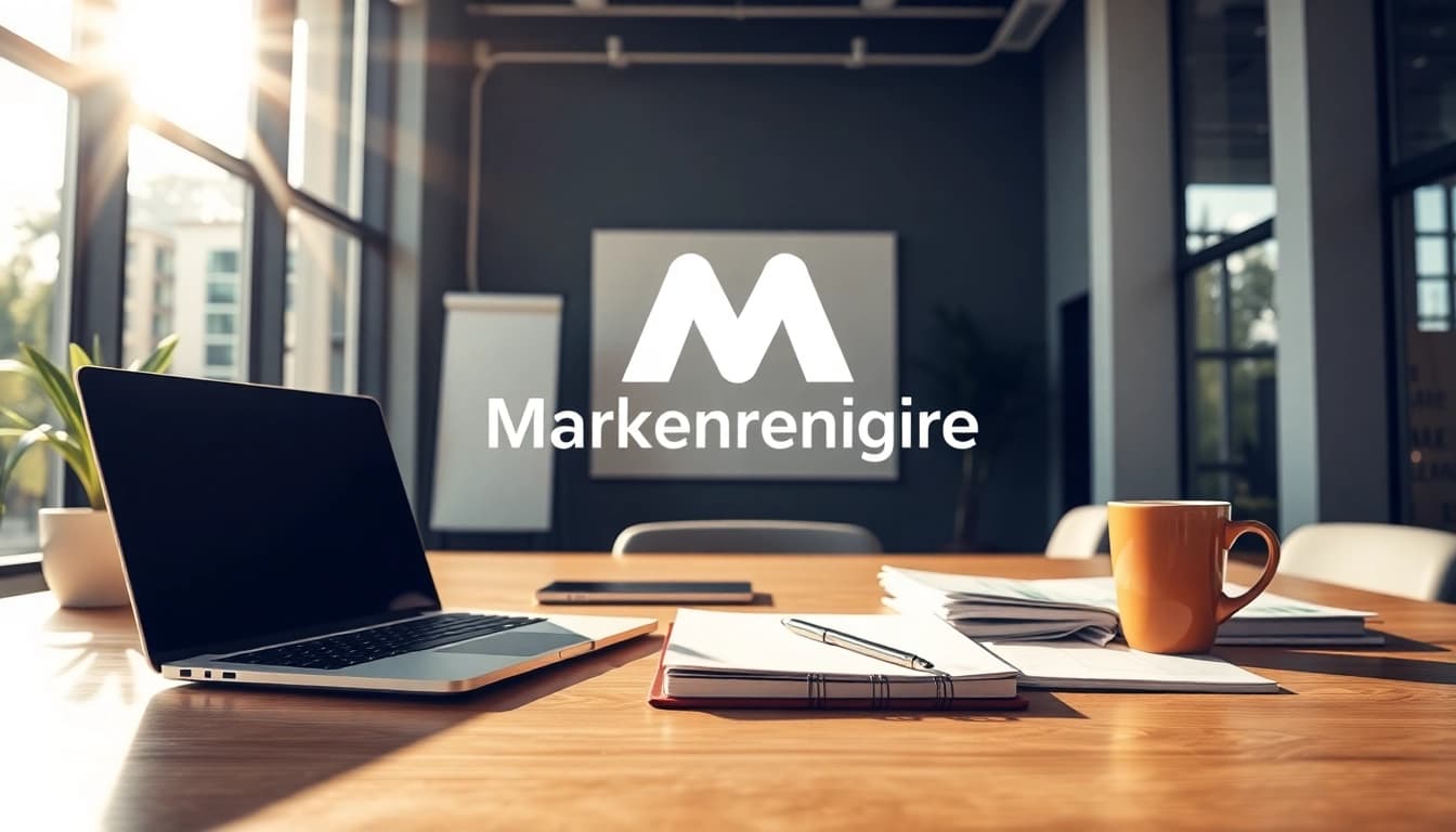 Optimierung der Markenführung mit modernen Design-Elementen in einem Büro.