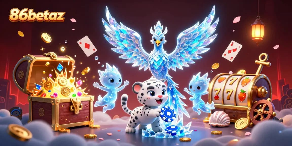 Engage in thrilling gaming adventures with 86betaz featuring vibrant casino elements and mystical characters.