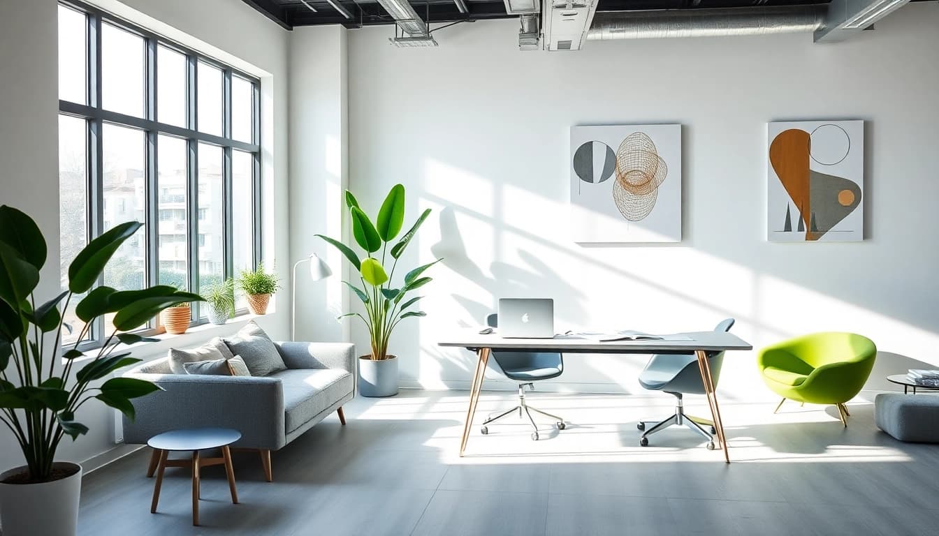 Haus of Design's modern office space featuring innovative furniture and decor.