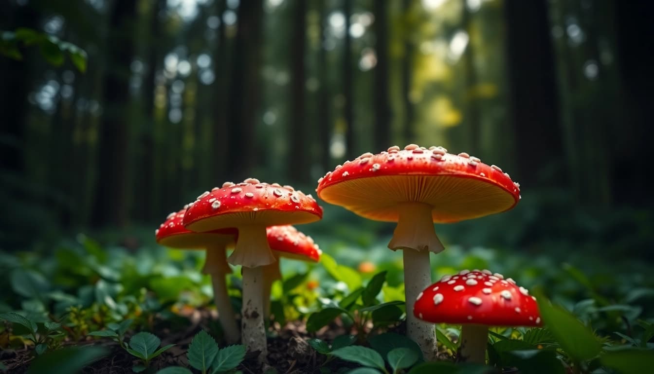 Fliegenpilz kaufen: Entdecken Sie die Schönheit der Amanita muscaria im Wald.