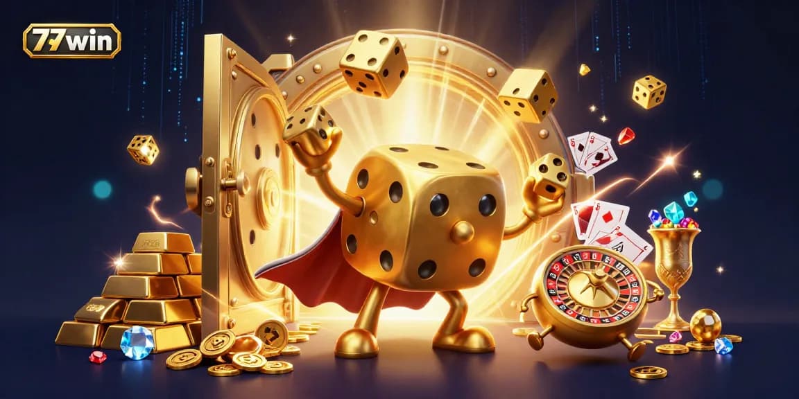Experience thrilling games at 77win with vibrant casino elements and engaging characters.
