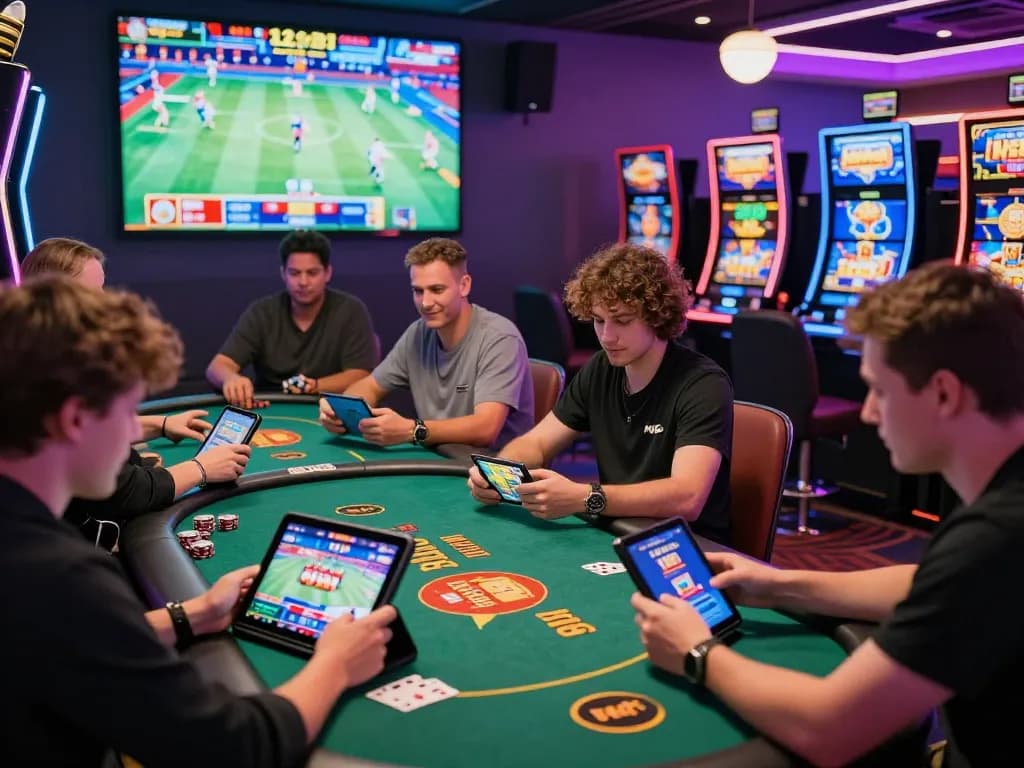 Exciting NK88 casino gaming scene highlighting diverse players enjoying online games.