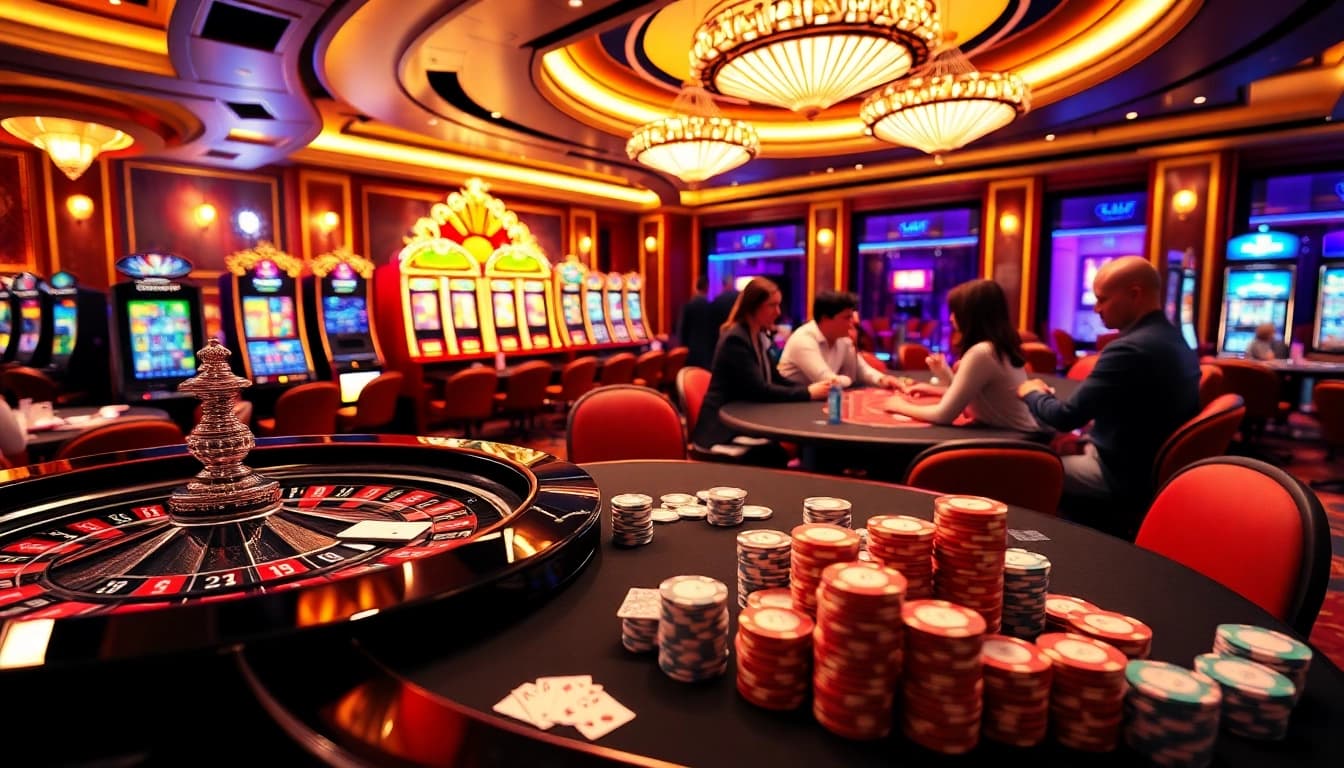 Experience the excitement of high-stakes gambling at https://ga888.mom with players enjoying poker and roulette.