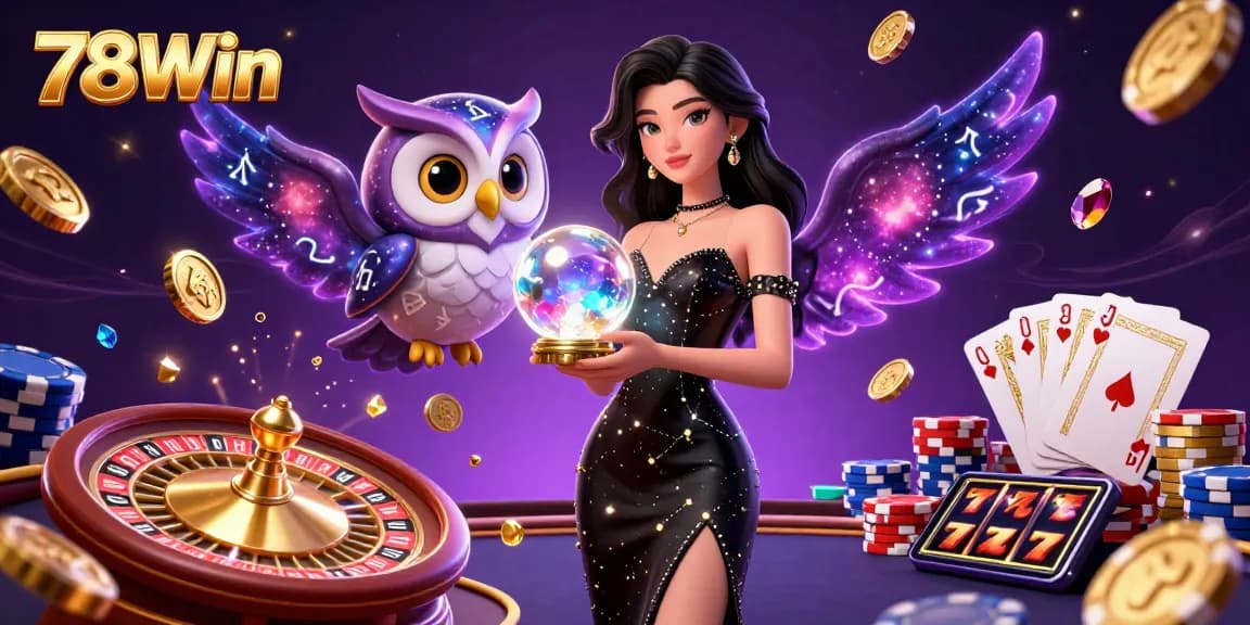 Experience thrilling gameplay at 78Win with our dynamic 3D casino illustration featuring stunning characters and exciting elements.