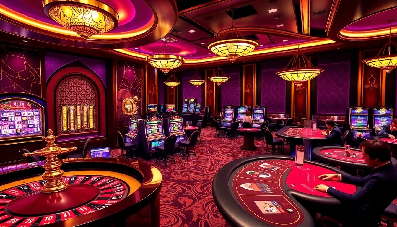 Dynamic gameplay in a luxurious setting at nhà cái 789P, featuring roulette and poker excitement.