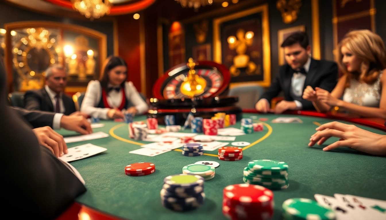 Experience the thrill of high-stakes poker at https://do666.at with vibrant chips and game action.