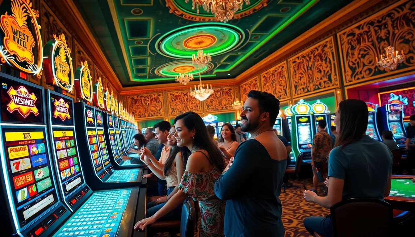 Genießen Sie den Nervenkitzel im WestAce Casino, wo Spieler am Slot-Maschine aufregend spielen.