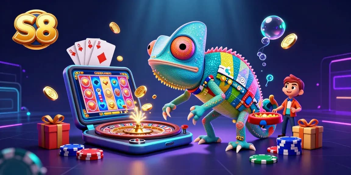 S8 offers vibrant gameplay with a chameleon casino owner and dynamic gambling elements.