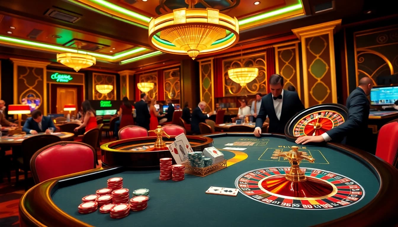 Engaging players at s8 com enjoy a thrilling high-stakes poker game in a luxurious casino setting.