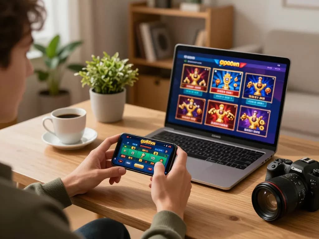 Engaging gameplay on the go86vn app, showcasing vibrant home gaming environment.
