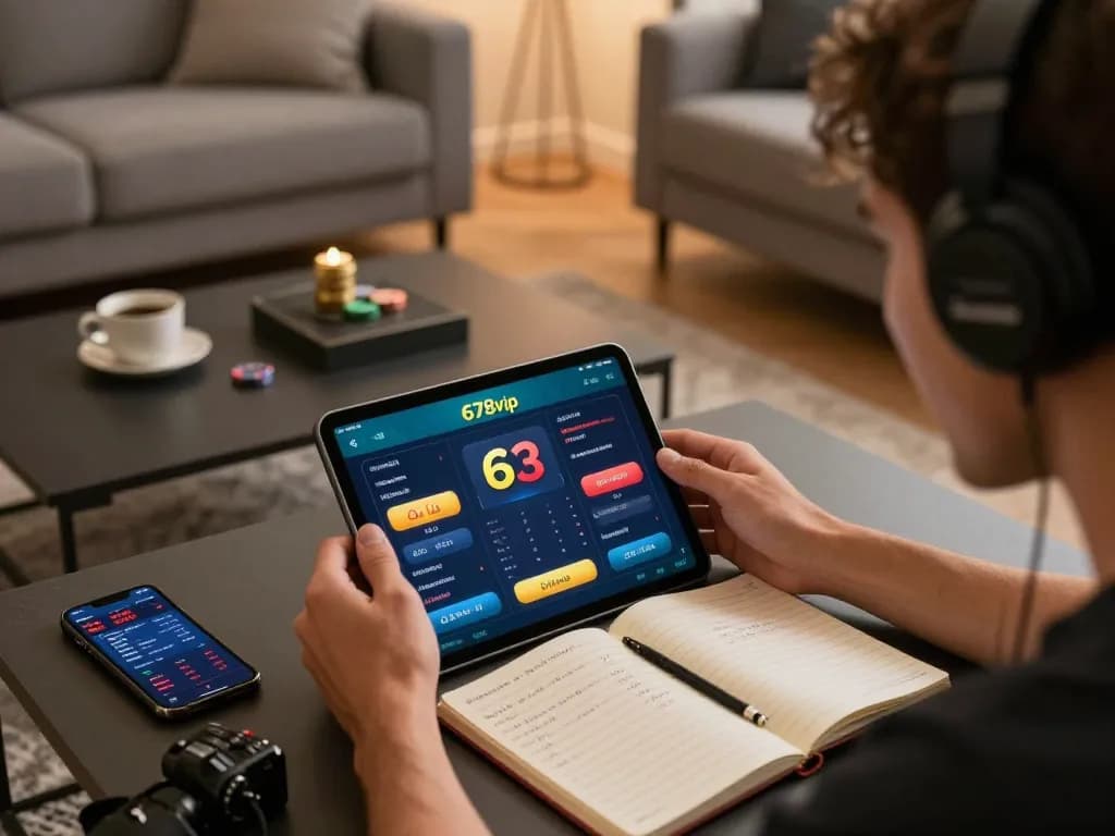 A person using the 678vip app for online betting during an exciting gaming night