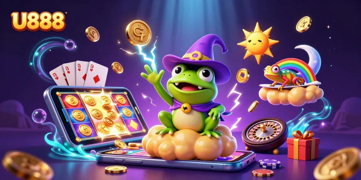 U888 showcases vibrant casino adventure with golden coins and dynamic game elements.