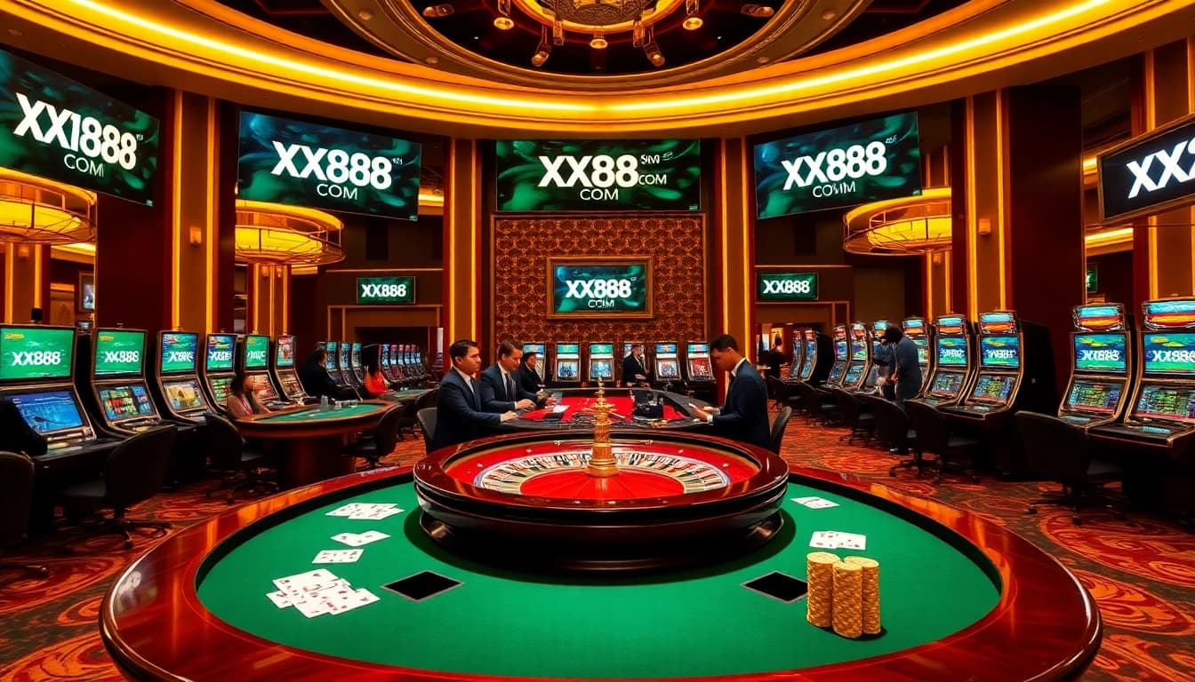 Engage in thrilling gambling action at XX88.COM with vibrant roulette tables and professional dealers.