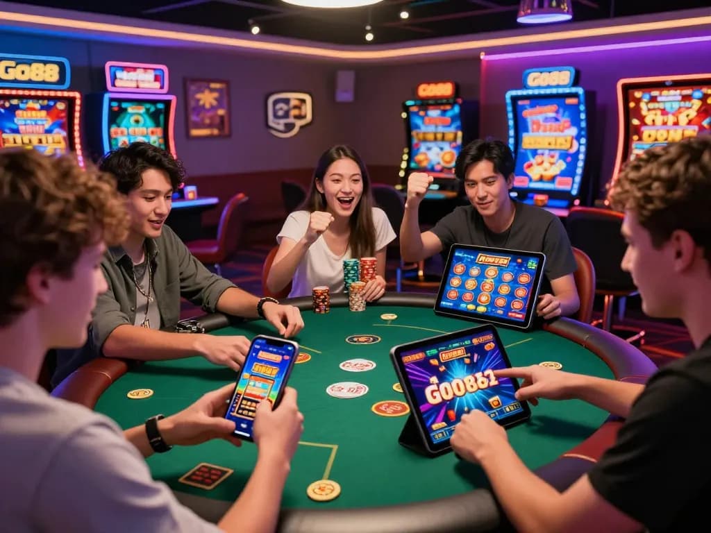 Experience the thrill of gaming with tải go88 mới nhất on mobile and tablet in a vibrant casino-like environment.