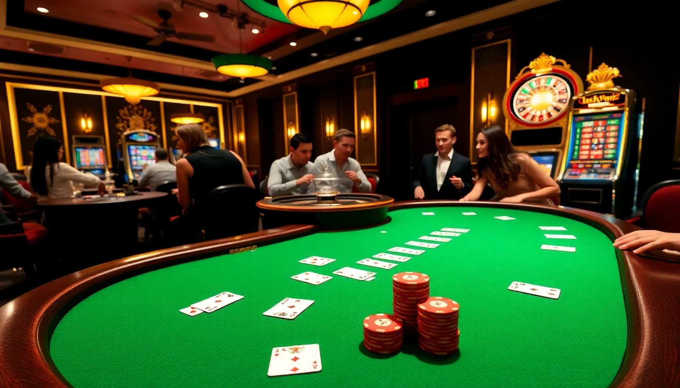 Luckywin.com casino scene showcasing exciting poker action and vibrant slot machines at https://luckywin.tech/.