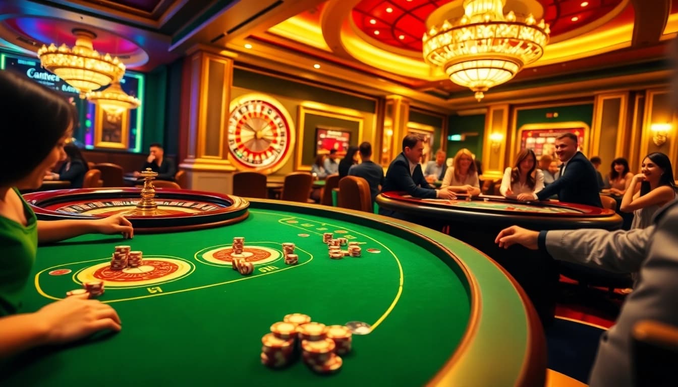 Players enjoying a thrilling game at SV66 casino with vibrant tables and exciting atmosphere.