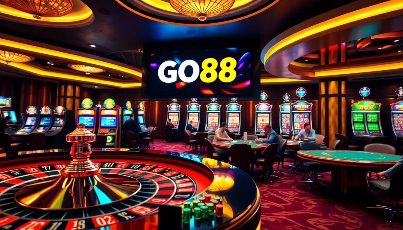 Engaging roulette game at the vibrant casino atmosphere of go888.jp.net, showcasing excitement and professional gaming.