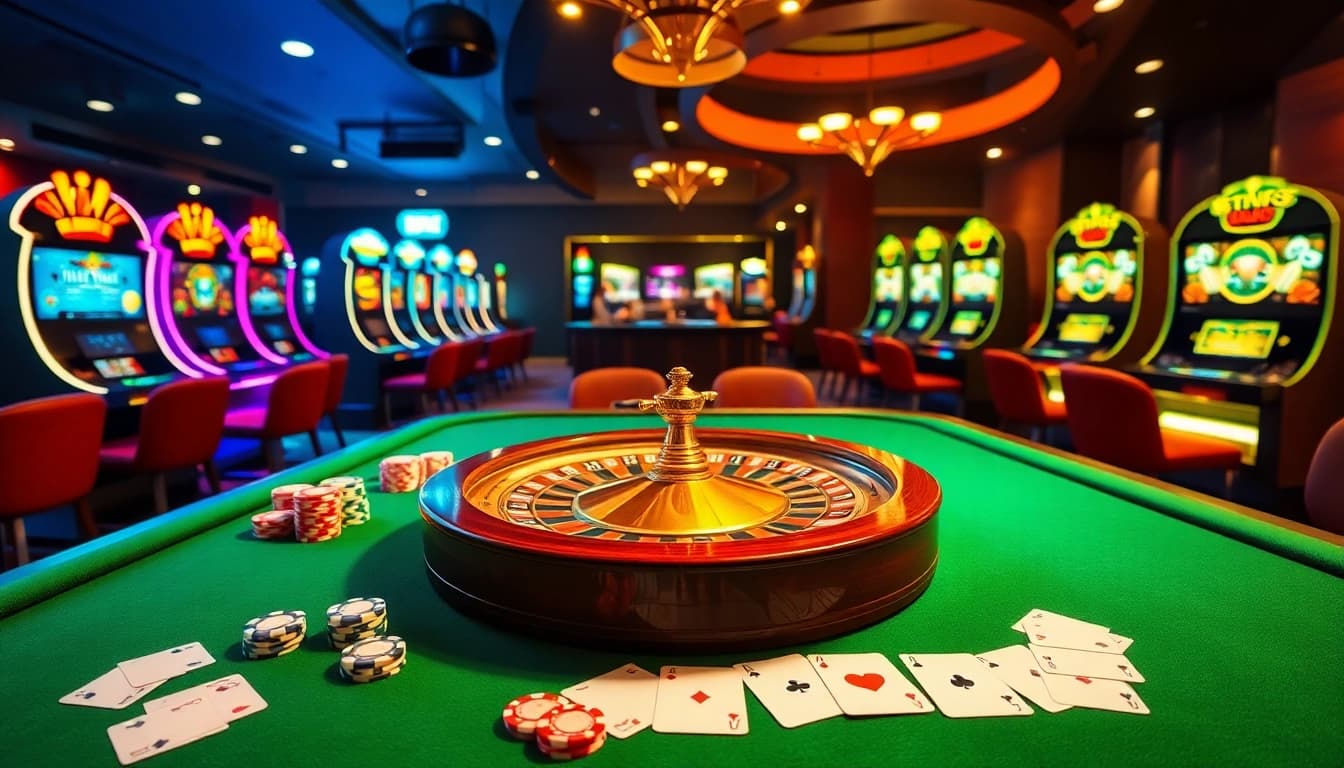 Engaging casino experience at Bin88 with roulette wheel and vibrant gaming elements.
