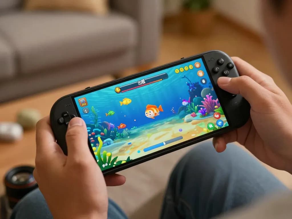 Engaging gameplay of g28's 3D Fish Shooting Game on mobile device with vibrant graphics
