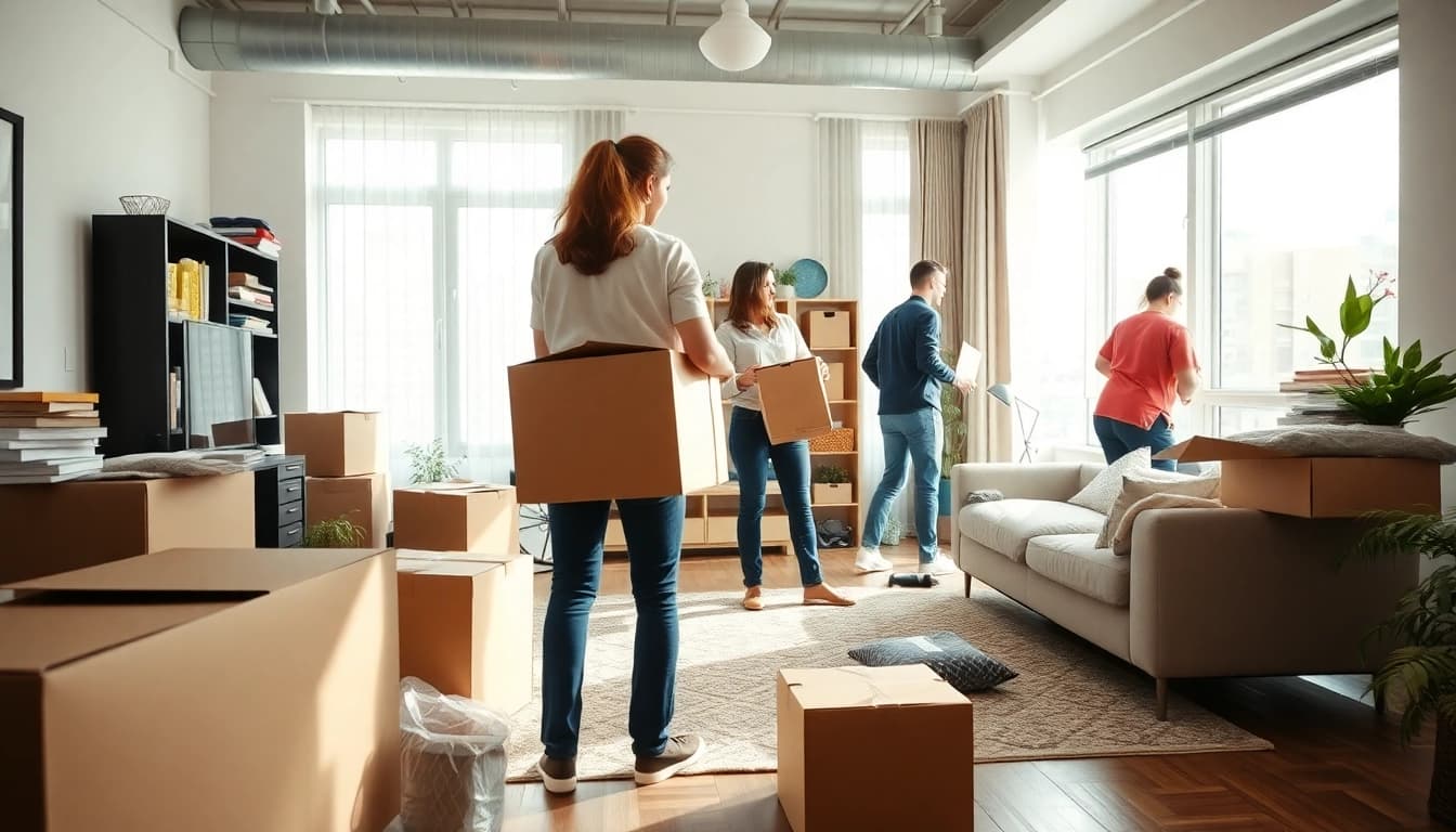 Entrümpelung Freiburg: Team bei der effizienten Entrümpelung eines städtischen Apartments.