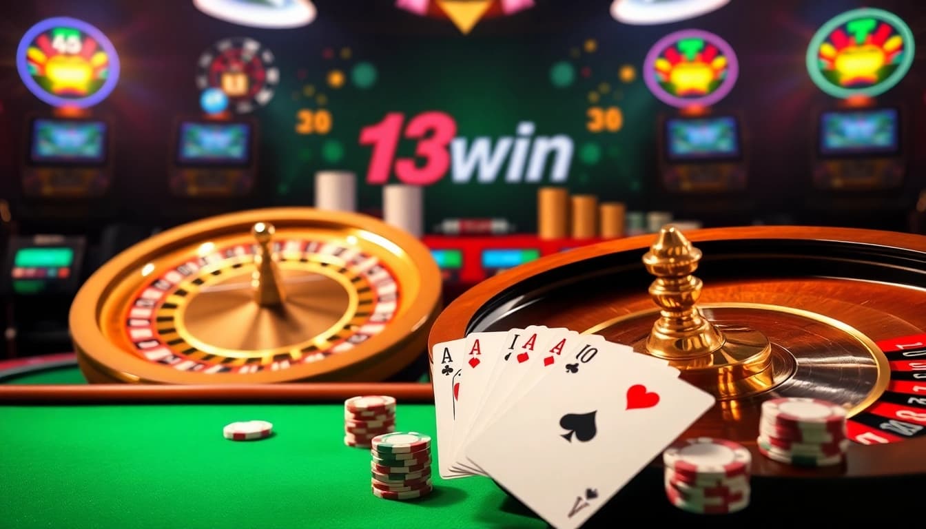 Experience the thrill of live gaming at 13win.com with an action-packed casino scene.