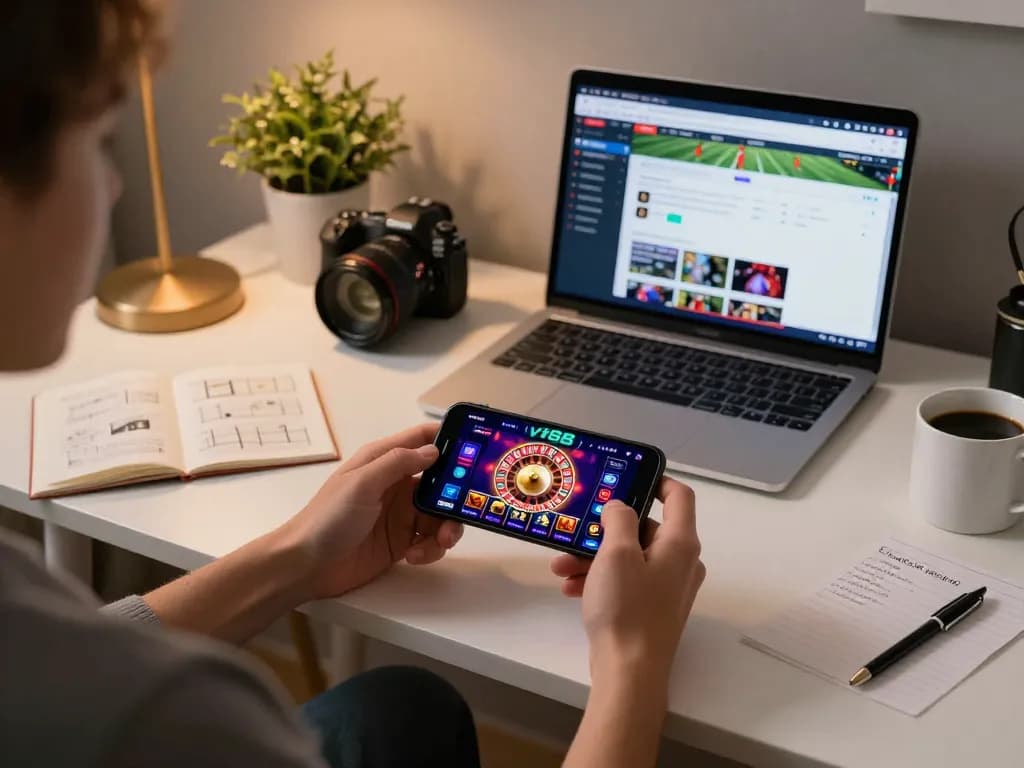 Player interacting with the vt88 mobile casino app for dynamic online gaming experience