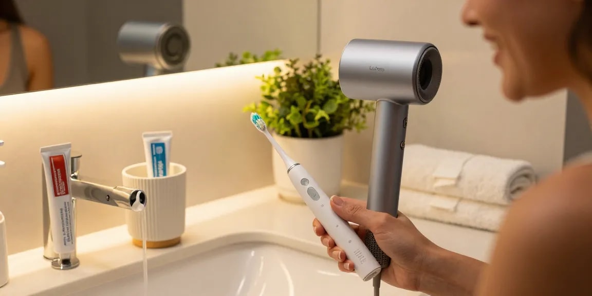Erleben Sie mit der Laifen Wave Pro Zahnbürste in Deutschland strahlende Mundpflege und innovative Haartrocknung.