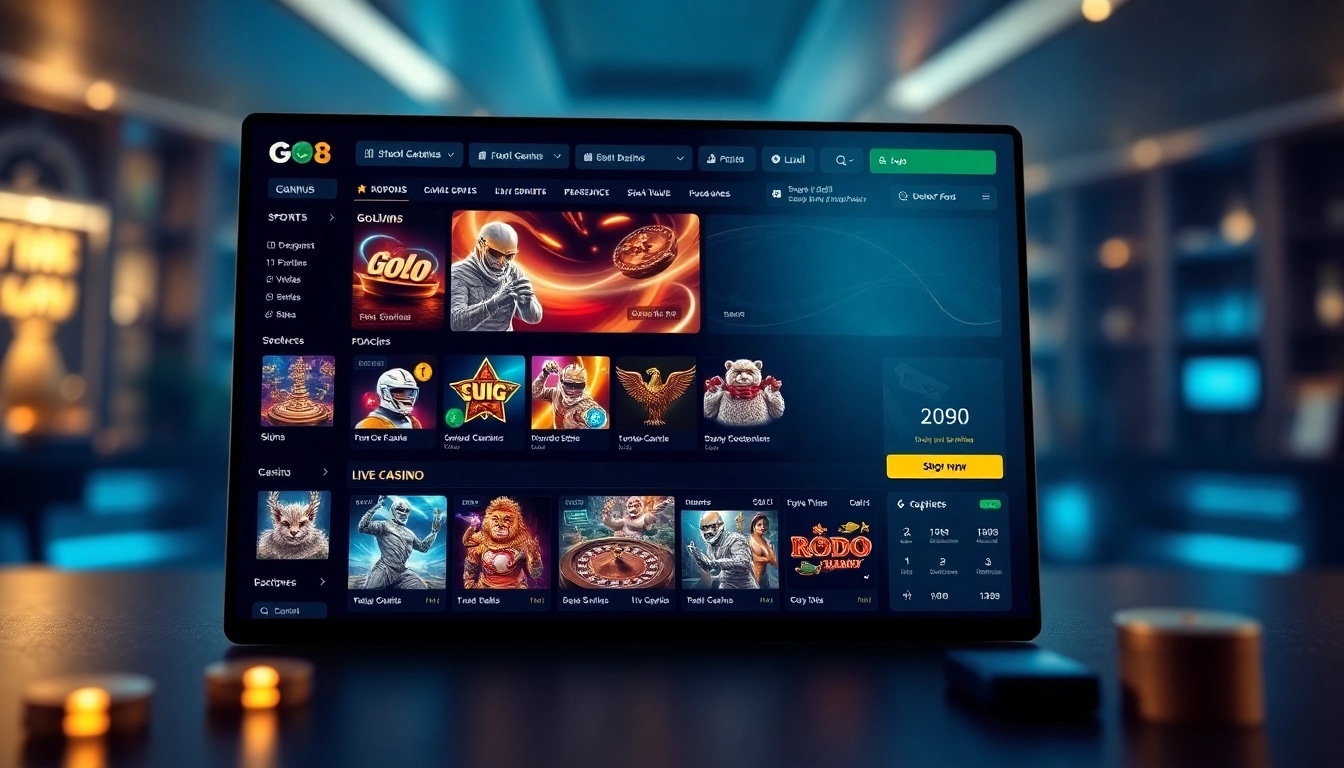 Experience the innovative online gambling interface at https://go8s.bio/, showcasing slots, sports betting, and live casino games.